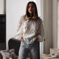 Women's Sling Shirt Hollow Bow Shirt
