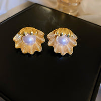 Vintage Flower Tassel Metallic Stud Earrings, Luxury Elegant Ear Jewelry