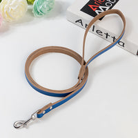 Leather Solid Color Dog Chain Leash