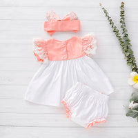 Children  Lotus Leaf Lace Top Skirt With Headband