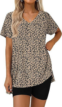 Shorts Two-Piece Casual Loungewear Set With Plant And Flower Patterns