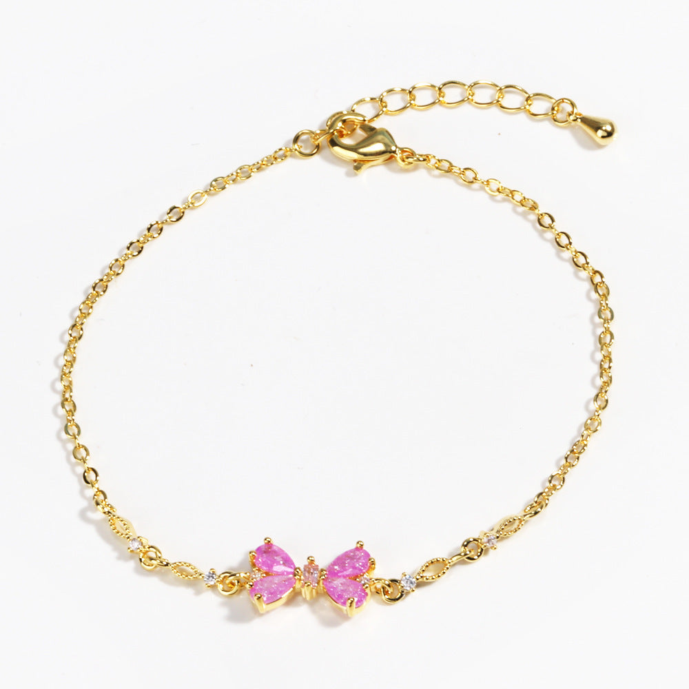 Simple Personality Special-interest Design Heart-shaped Zircon Fashion Bracelet Women