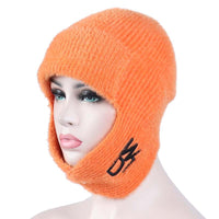 Women's Wool Knitted Ear Protection Hat Warm Pullover