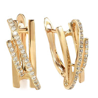 Golden Cross Zircon Ear Clips For Women