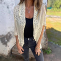 Hollow-out Half-sleeved Cardigan Knitted Fashion Cardigan Sweater