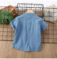 Boys' Summer Simplicity Solid Color Shirt Short Sleeve