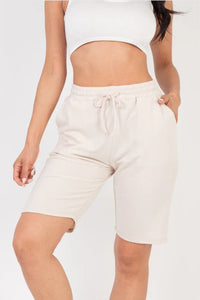 Womens High-waisted Drawstring Workout Shorts