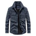 Spring New Denim Long-sleeved Shirt Men Washed Long Lining