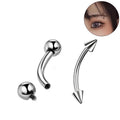 F136 Titanium Alloy Internal Thread Double Head Bending Rod Eyebrow Ring
