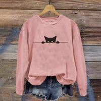 Loose Round Neck Pullover Animal Print Sweater