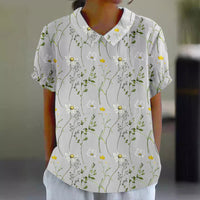 Women's Short Sleeve Printed Pullover