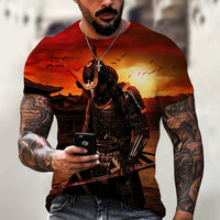 Men's Summer Trendy Ninja Printed Top Casual Short Sleeve