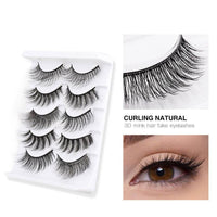 5 Pairs Of Natural Curly And Dense Three-dimensional Simulation 3D False Eyelashes