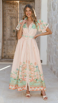 Loose, Casual Mid-length Dress With A Belted Waist
