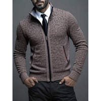 Men's Stand-up Collar Knitted Sweater Coat