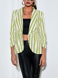 Cropped Pleated Sleeves Casual Small Suit Slim Fit Fashion