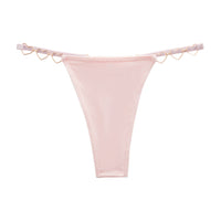 Low Waist Panties Silver Ribbon Love Ring Seamless T-back