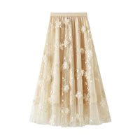 Mesh Embroidery Heavy-work Skirt For Women