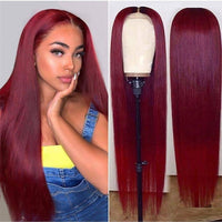 Full Headgear Long Straight Front Lace Wig Smooth Hair