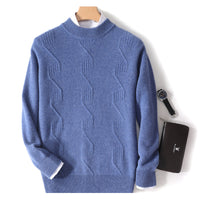 Autumn And Winter Men's Half Turtleneck Thick Sweater Loose Long Sleeve Warm