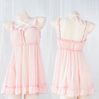 Seductive Semi-sheer Backless Chiffon Dress