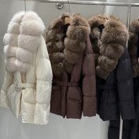 Waist Slimming Fox Fur Fur Women's Warm Coat