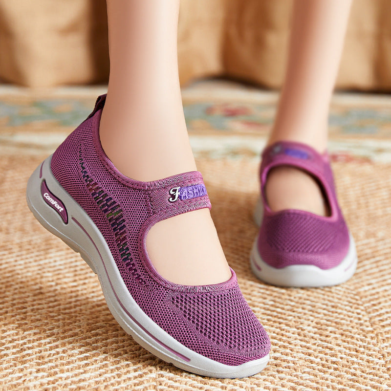 Women's Shoes Summer New Soft Bottom Old Beijing Cloth Mother Middle-aged And Elderly Walking Shoes