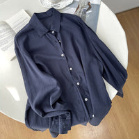 Tencel Linen Long-sleeve Shirt Womens Summer New Style