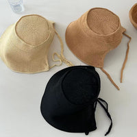 Womens French-style Flat-top Wide-brimmed Fisherman Hat