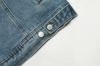 Embroidered Letters Denim Clothes Jacket Men's Trendy Punk