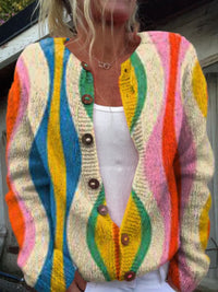 Women's Top 3D Digital Printing Cardigan Knitted Sweater