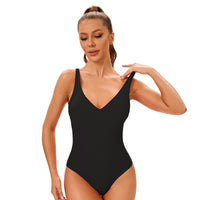 Sexy Solid Color Backless Women's Slim One-piece Swimsuit