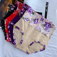 Women's High Waist Plus Size Printed Cotton Underwear