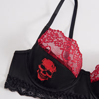 Women's Skull Print Contrast Color Fashion Bra