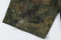 Men's Punk Distressed Multi-pocket Design Loose Wide Leg Straight Shorts