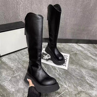 Womens Stylish Chunky-soled Slimming Over-the-knee Boots