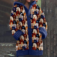 3D Printed Autumn Winter Coat Thickened Hooded Cardigan Sweater