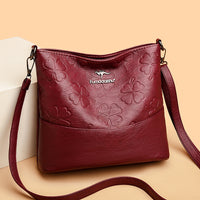 Soft Leather Bucket Bag Women's New Fashion Leather Embossed Large Capacity