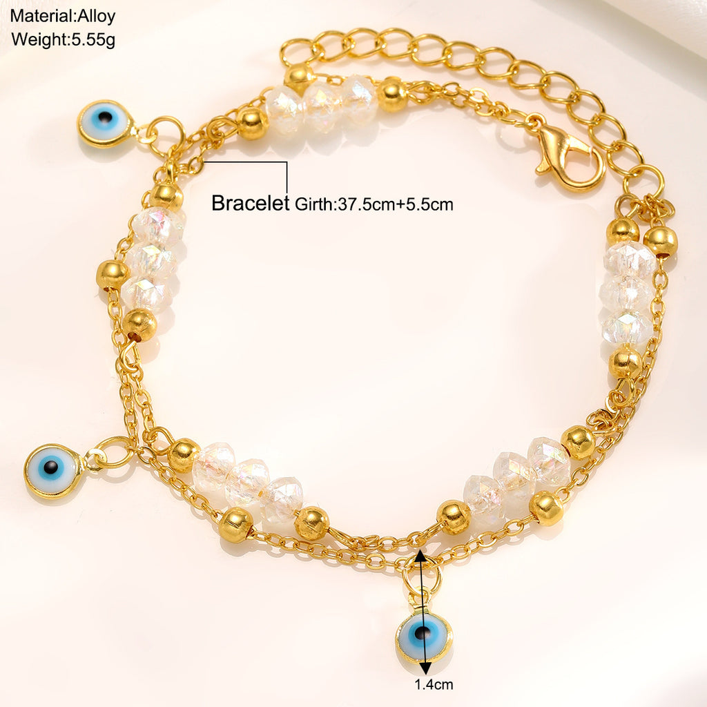 Beach Style Vacation Leisure Multi-layer Beaded Twin Anklet Women's 2-piece Set