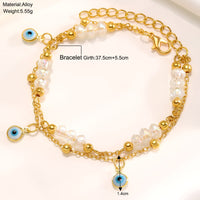 Beach Style Vacation Leisure Multi-layer Beaded Twin Anklet Women's 2-piece Set