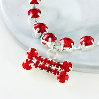 Rhinestone Bone Pendant Rhinestone Necklace