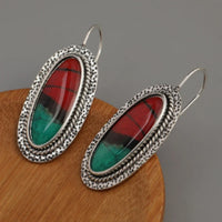 New Geometric Triangle Navy Blue Enamel Earrings