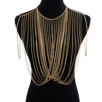 Golden Chain Tassel Chest Chain