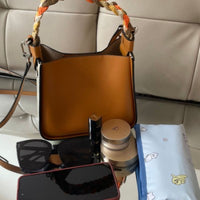 Cowhide Small Square Bag Crossbody Handbag