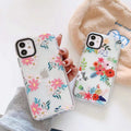 Small  And Simple Flower Transparent Mobile Phone Case 12ProMax Soft Shell 11 Two-color Border
