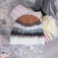 Striped Knitted Fisherman Hat Women's Autumn And Winter Warm Earlap Woolen Hat