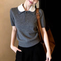 Simple Loose Comfortable Slimming Everyday Commuter Gray Top For Women