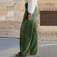 Womens Stylish Relaxed-fit Wide-leg Casual Jeans