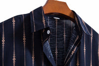 Lapel Cotton Slim-fit Printed Bamboo Shirt