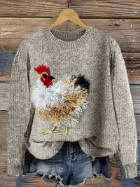 Needle Digital Printing 3D Round Neck Sweater Street Comfortable